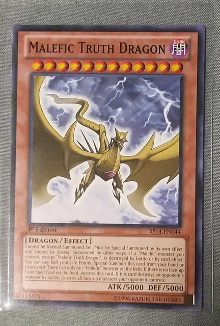 Malefic Truth Dragon  1St Edition Sp14-En044 Common Yugioh Nm / Unplayed