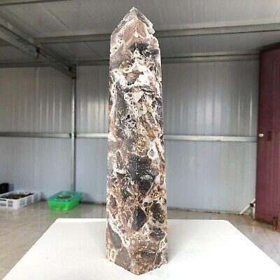 2.86LB Natural geode Druzy Tower Quartz Crystal Obelisk Tower Healing Reiki T275