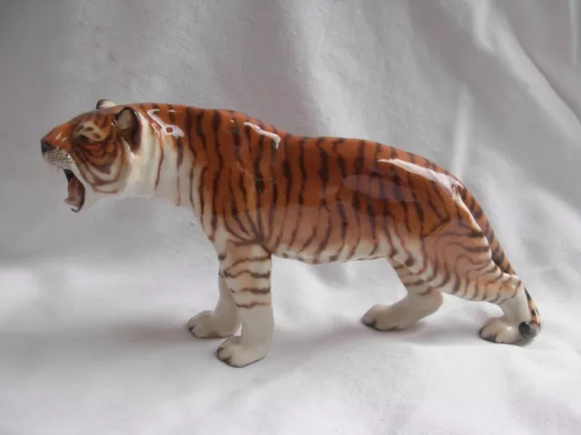 RORSTRAND,ANTIQUE SWEDISH PORCELAIN FIGURE,TIGER,EARLY 20th CENTURY.