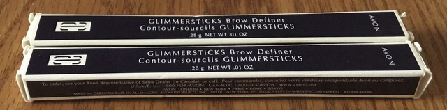 Avon Glimmersticks Brow Definer Dark Brown (Lot Of 2) New