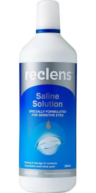 Reclens Normal Saline for Contact Lenses 500ml*+Suitable for sensitive eyes