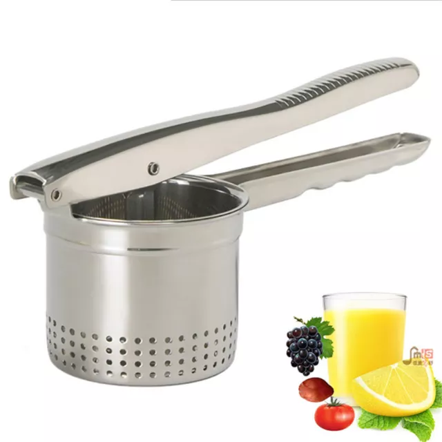 Heavy Duty Manual Fruit Juicer Press Potato Ricer Lemon Squeezer Stainless Steel