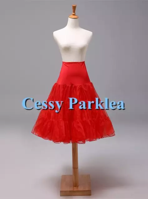 50s 65cm Rockabilly Long Petticoat Tulle Costume Underskirt Red Pink White Black