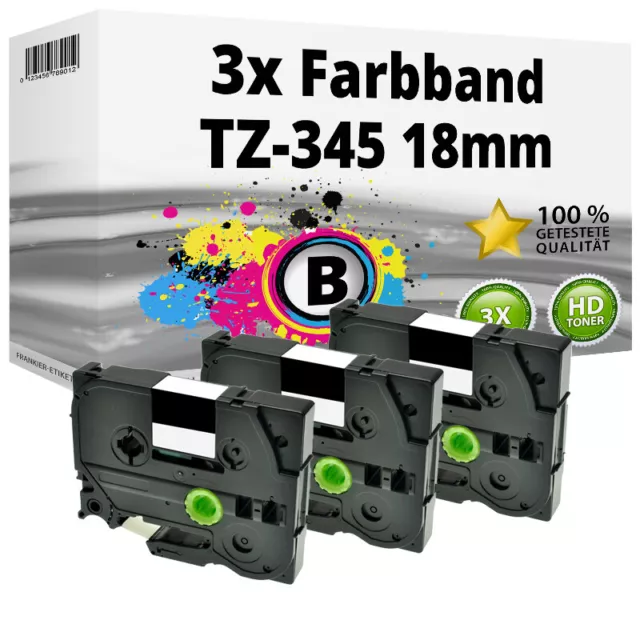 3x Ruban Compatible brother P-Touch PT 18R 220 340C H500 P700 P750W 2400E