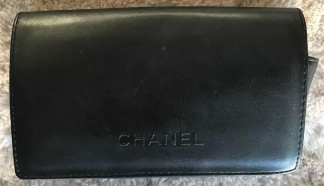 Chanel Quilted Leather Glasses Pouch with Velvet Interior Magnetic Flap Closure