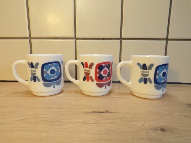 3 TASSES à CAFé MOBIL MOKA PETIT MODèLE VINTAGE LOTUS ARCOPAL DESIGN  70 2