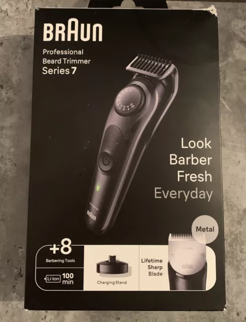 Braun Professional Series 7 Beard & Stubble Trimmer BT7421 with Barbering Tools