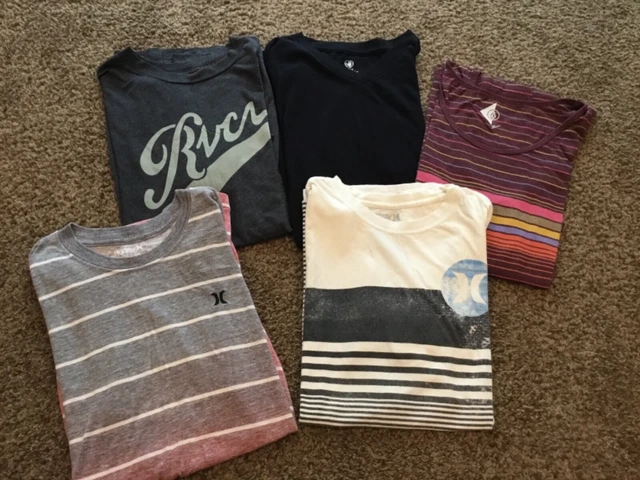 Men's Surf Tee Shirts, Tank Top Hurley Volcum Rvca Size Medium Surfer Beach