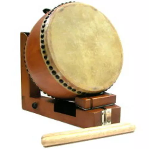 Tambor Japonés Taiko Wadaiko con Soporte y Baqueta Percusión KP-1200 Marrón