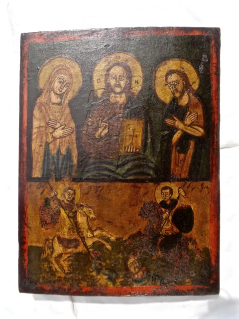 Icona greca antica originale, Russian icon, Russische Ikone, Icon, Ikon, Ikone.