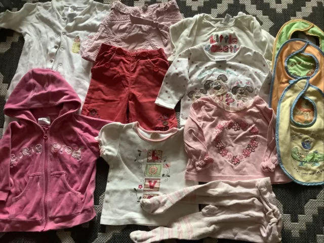 Baby Girls Clothes Clothing Bundle Age 3-6 Months 12 Items Sleepsuit T-shirt