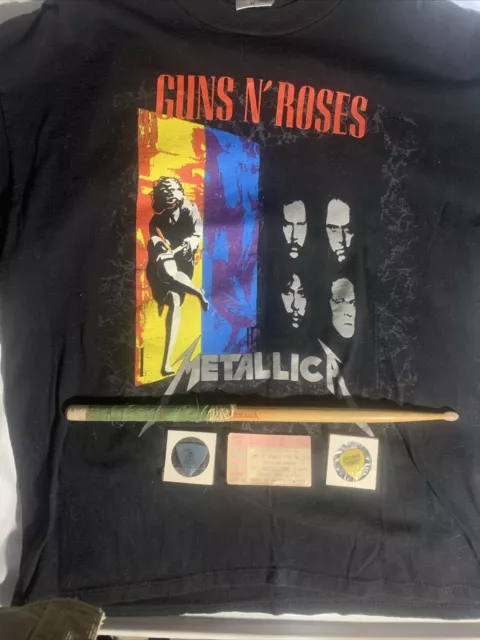 Vintage 92 Guns N’ Roses & Metallica Concert Swag From Show Stub Pics Drumstick