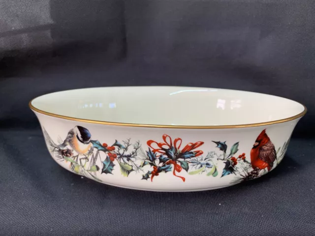 Lenox Winter Greetings Oval Vegetable  Serving Bowl Exc. Cond.