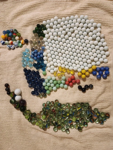 Vintage Marbles 5LBS! Lot Various Sizes Styles And Colors A Few Very Unique