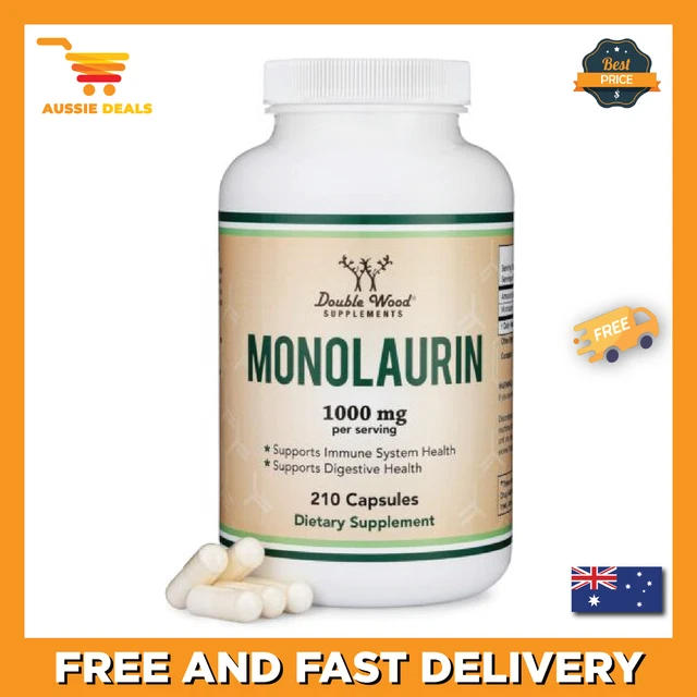 Monolaurin 1,000mg per Serving, 210 Capsules (Vegan Safe, Non-GMO, Gluten Free,