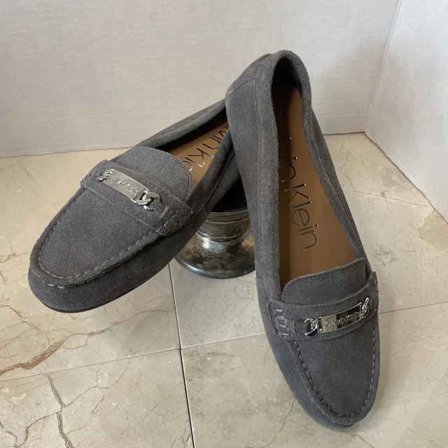 NEW CALVIN KLEIN Lunasi Size 8 M Black Suede Driving Style Loafer RETAIL 99 34.99 PicClick