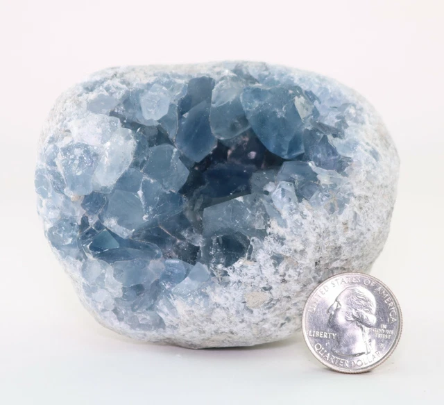 Celestite Celestine Crystal Cluster 3,5" Madagascar COA 3785