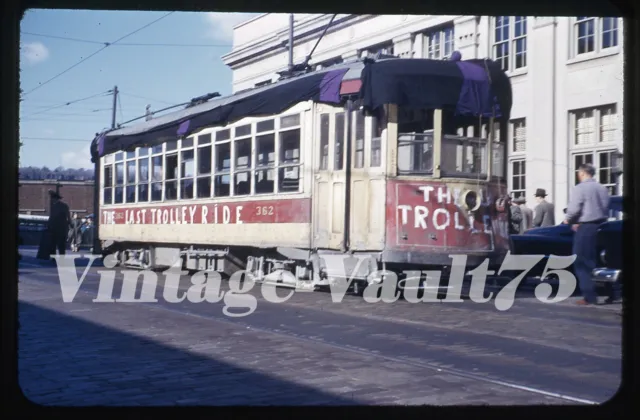 Original Slide Trolley Tars 362 Third Ave Railway Ny Nyc Kodachrome 1950'S Last