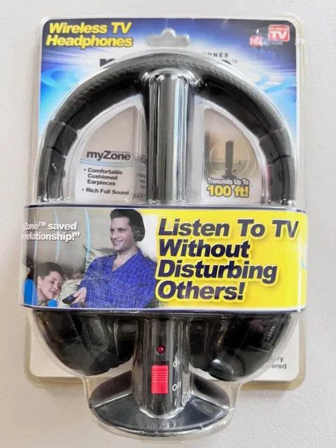 My Zone Wireless TV Headphones As Seen On TV Battery Powered Transmits to 100 FT