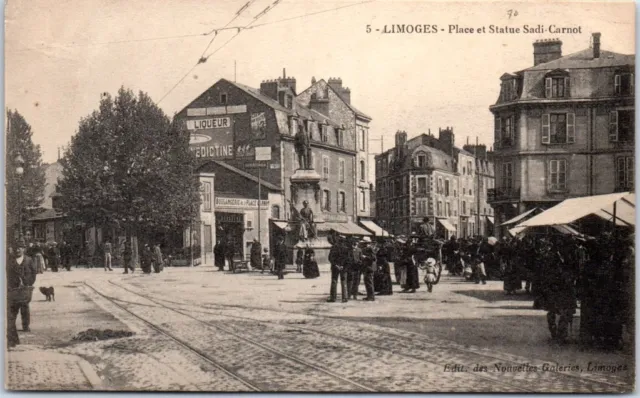 87 LIMOGES - la place et la statue de sadi carnot.