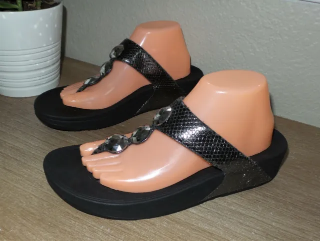 Women's FitFlop Petra Toe Post Sandals Size US 10 EU 42 Pewter