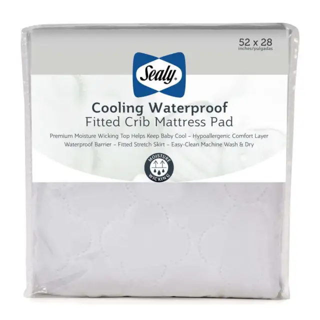 Sealy Cooling Moisture Wicking Crib Mattress Pad
