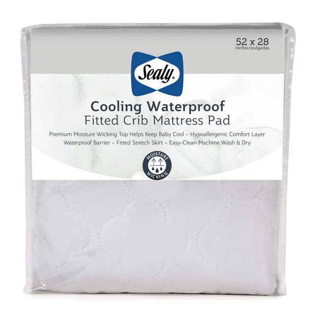 Sealy Cooling Moisture Wicking Crib Mattress Pad