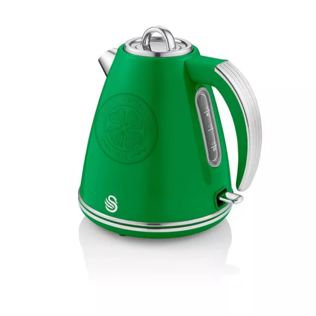 Swan Celtic Retro Jug Kettle 1.5L Green Stainless Steel 3000W Boil Dry