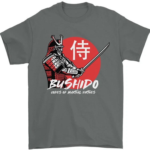 T-shirt da uomo Bushido Samurai Warrior Sword Ronin MMA cotone Gildan 5