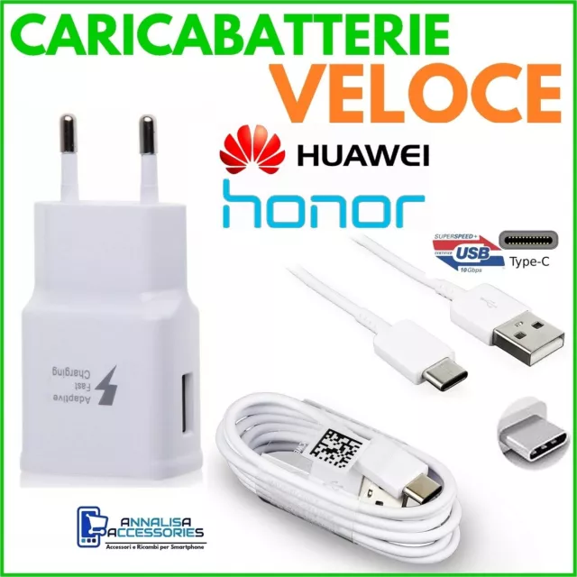 Chargeur Rapide Fast Chargeur Pour Huawei Honor 9X Prise USB + Câble Modèle C