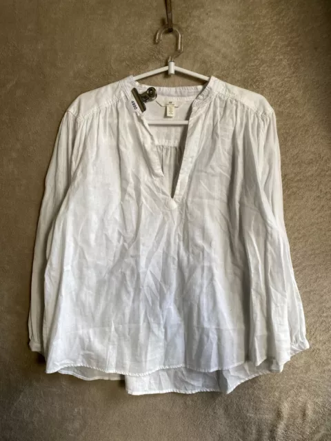 H&M Casual Blouse Shirts Top Size S Womens White Long Sleeve