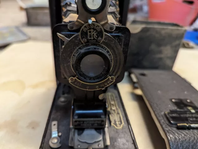 Kodak de colección No. Cámara fotográfica plegable 1A Autographic Jr con manual y lápiz óptico