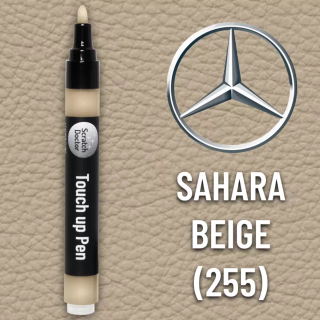 Leather Paint Touch Up Pen MERCEDES SAHARA BEIGE 255, scratches & small marks