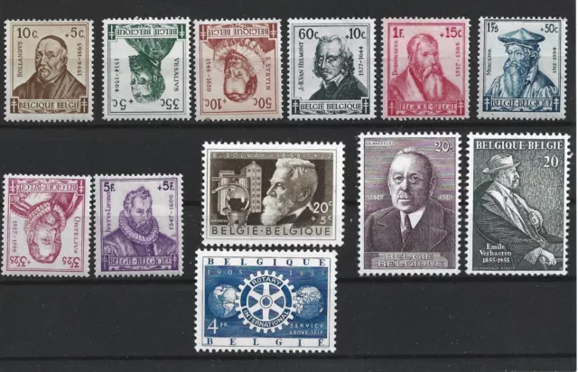 Lot de 12 timbres de Belgique neufs XX  Année diverses voir descriptif