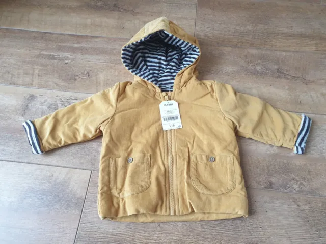 Next Baby Boys Yellow Cord Coat Jacket Cute 6-9 Months BNWT