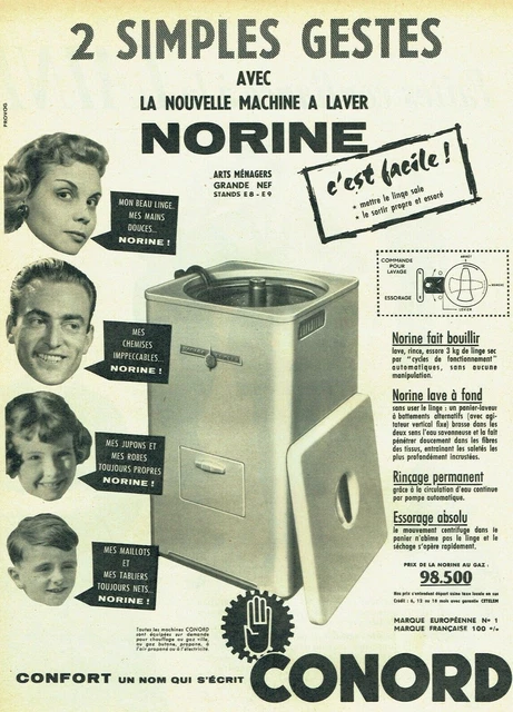 PUBLICITÉ 1954 BRANDT La Nouvelle Machine A Laver Lave A Fond EUR 3,00 - PicClick IT
