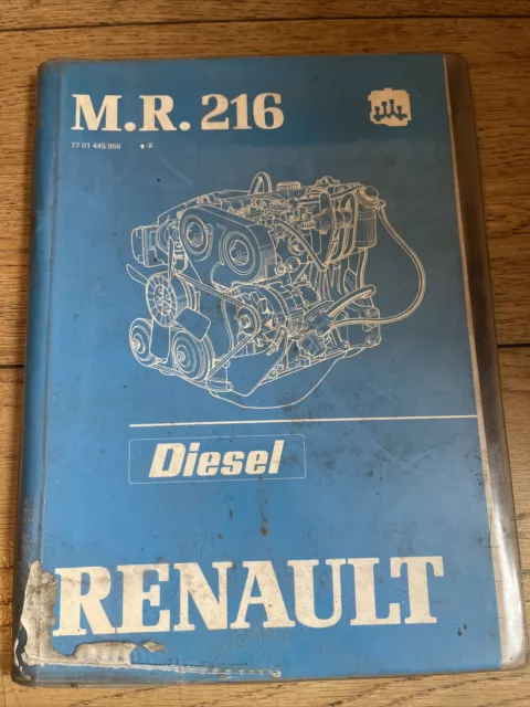 Manuel reparation RENAULT MR 216 Moteur Diesel 852 Type 2068 Cc R20 R 1276