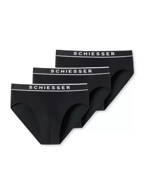 Schiesser Herren Slip 3-Pack elastisches Bund Baumwollmix geschmeidig weich