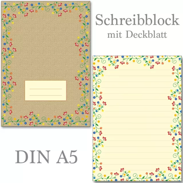 Blütenzauber Blume 1 Schreibblock A5 50 Blatt Briefpapier Notizblock Block Blüte