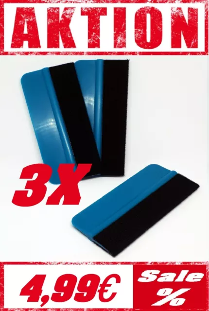 3x Blau Folien Rakel Filzrakel Car wrapping Auto Aufkleber Wandtattoo Autofolie