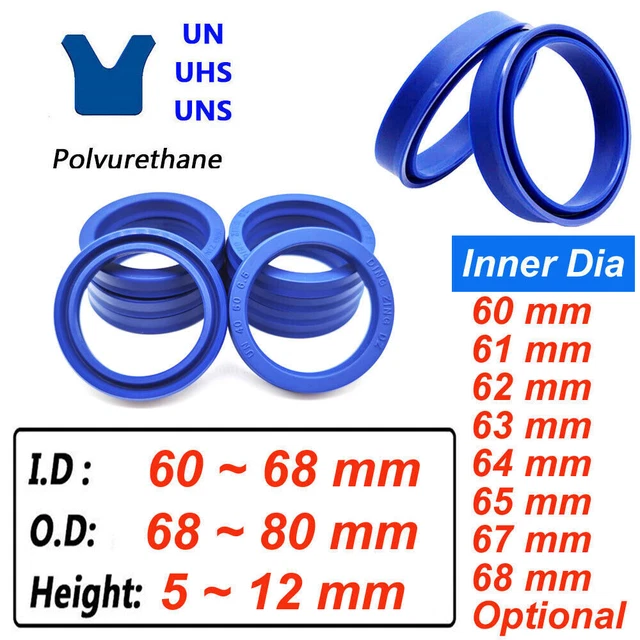 PU U-Rings / UN Seals - Hydraulic Piston Oil Shaft Seals, Height 5-10mm