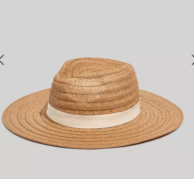 Madewell Women's $40 Packable Braided Straw Hat Warm Nutmeg Size M/L MD832