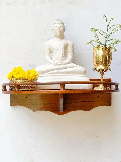 Buddha Statue Temple Dhamma chakka Wall Home Décor Teak Wood Meditation Plate