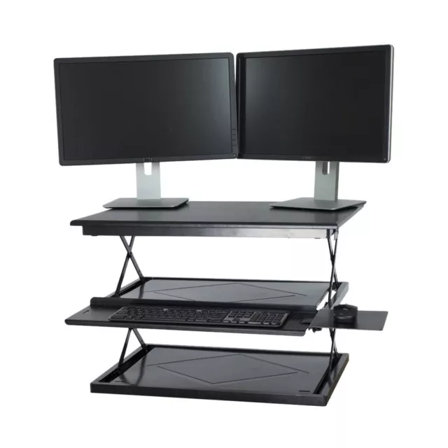 CHANGEdesk Laminate Standing Desk Converter With Adjustable Height - Black
