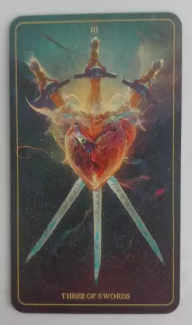 The Harmony Tarot Card 3 Of Swords 4" x 2.25" Collector Card