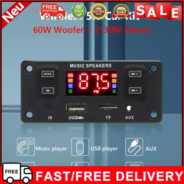 2 X 30W Stereo 60W Amplifier USB TF FM Radio Module Handsfree MP3 Player for Car