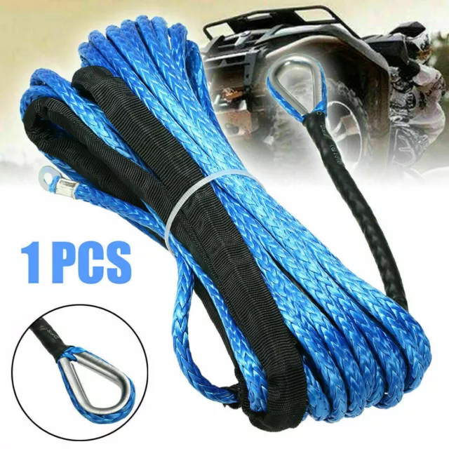 6MM x 15M Synthetic Winch Line Cable Rope 10000 LBS Universal for Car ATV UTV