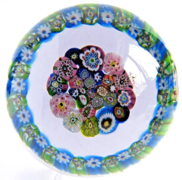 Briefbeschwerer Paperweight PAUL YSART Millefiori Closepack Garland,