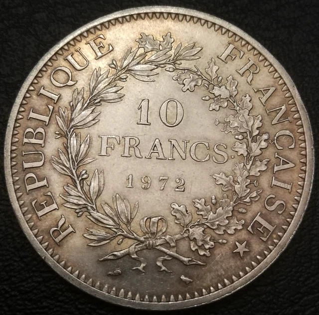 FRANCE Monnaie 10 francs HERCULE ARGENT 1972 RARE silver coin key date SPL