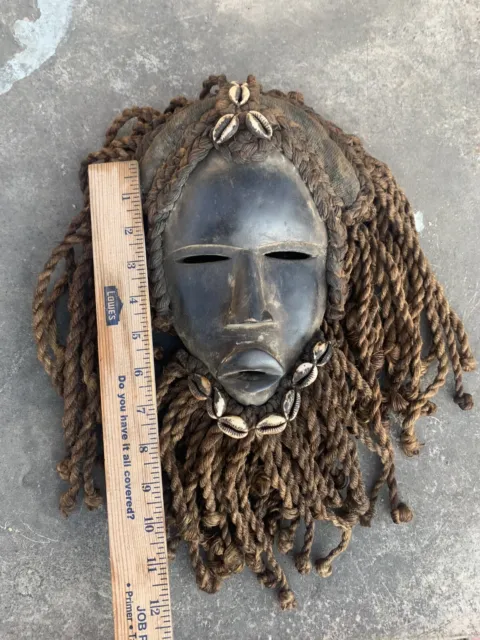 Dan Mask with Cowries and Rope Beard African mask great size OFFERS #2 2